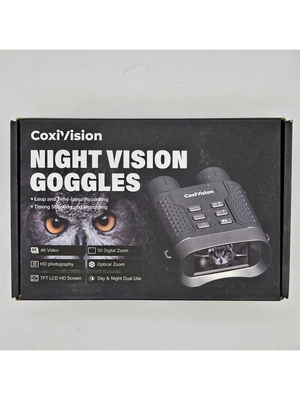 CoxiVision Night Vision Goggles 4K IR Binoculars w/ Box & Accessories